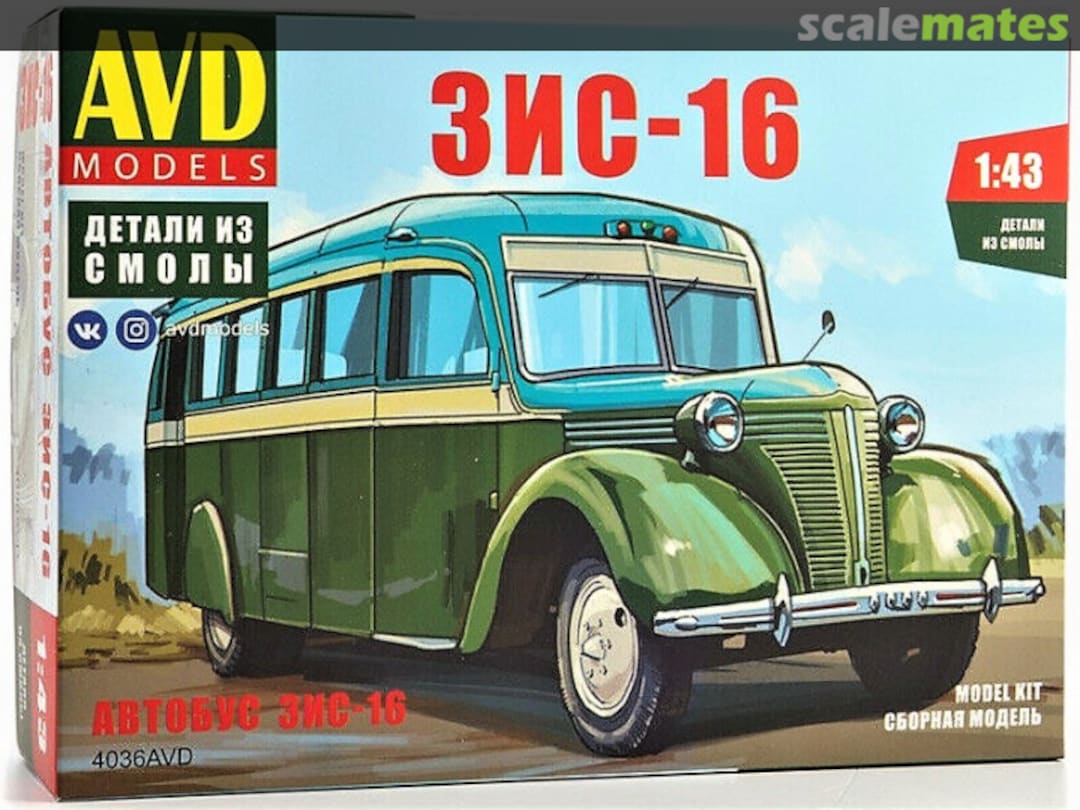 Boxart ZiS-16 Bus (Автобус ЗиС-16) 4036AVD AVD Models Boxart ZiS-16 Bus (Автобус ЗиС-16) 4036AVD AVD Models
