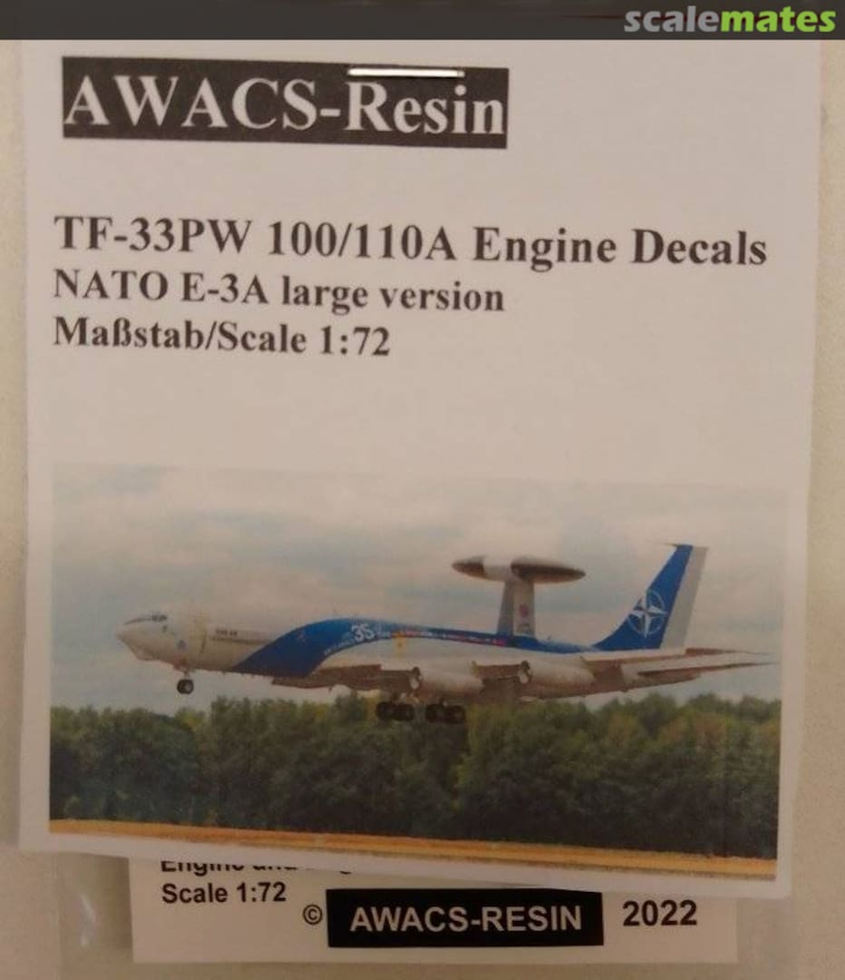 Boxart TF-33PW 100/110A Engine Decals na AWACS-Resin Boxart TF-33PW 100/110A Engine Decals na AWACS-Resin