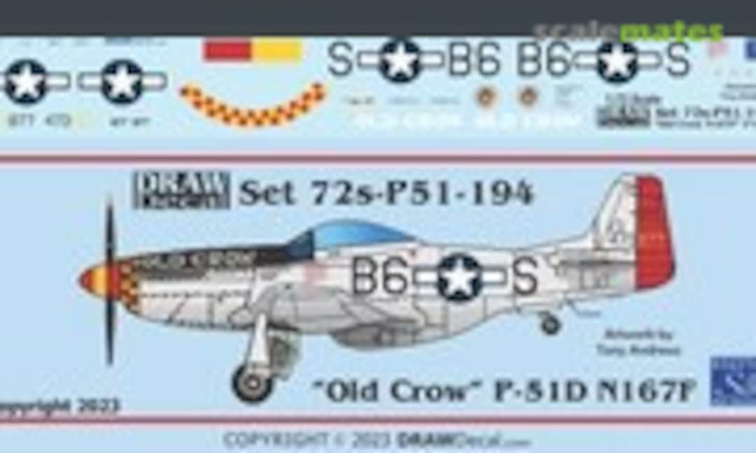 1:72 “Old Crow” P-51D N167F (Draw Decal 72-P51-194) 72-P51-194