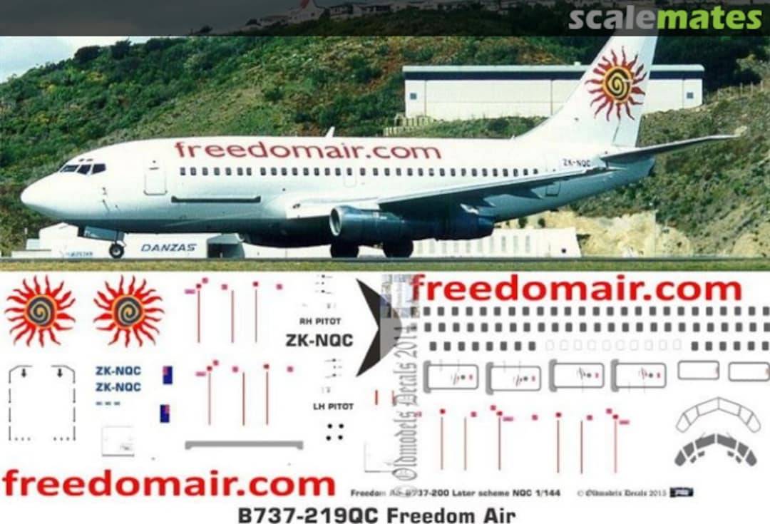 Boxart Freedom Air B737-219QC OMD0916 Oldmodels Decals Boxart Freedom Air B737-219QC OMD0916 Oldmodels Decals