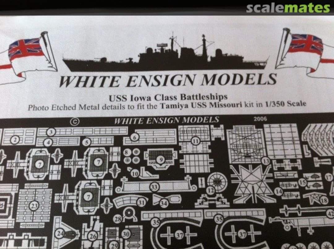 Boxart USS Iowa Class Battleships PE 35034 White Ensign Models