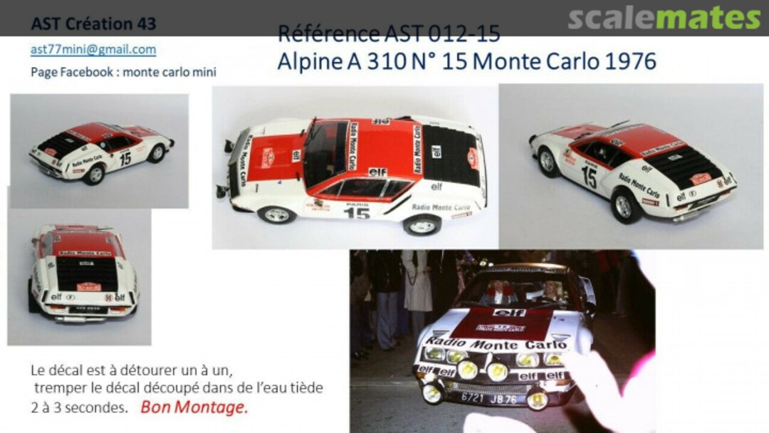 Boxart Alpine-Renault A310 [6721 JB 76] "RADIO MONTE CARLO" AST 012-15 AST Création 43