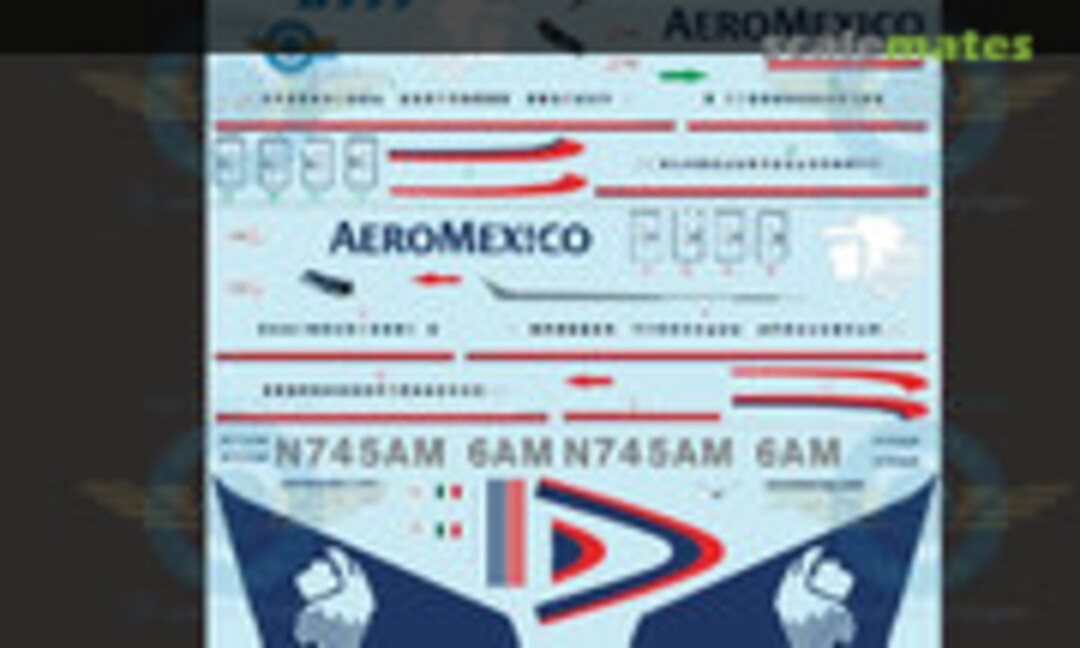 1:144 AeroMexico B777 (Authentic-Airliner-Decals AeroMexico B777) AeroMexico B777