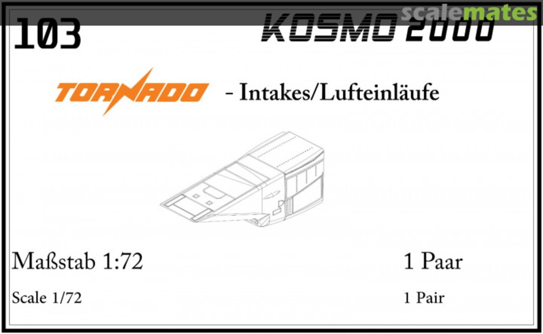 Boxart Tornado Intakes/Lufteinläufe 103 Kosmo 2000 Boxart Tornado Intakes/Lufteinläufe 103 Kosmo 2000