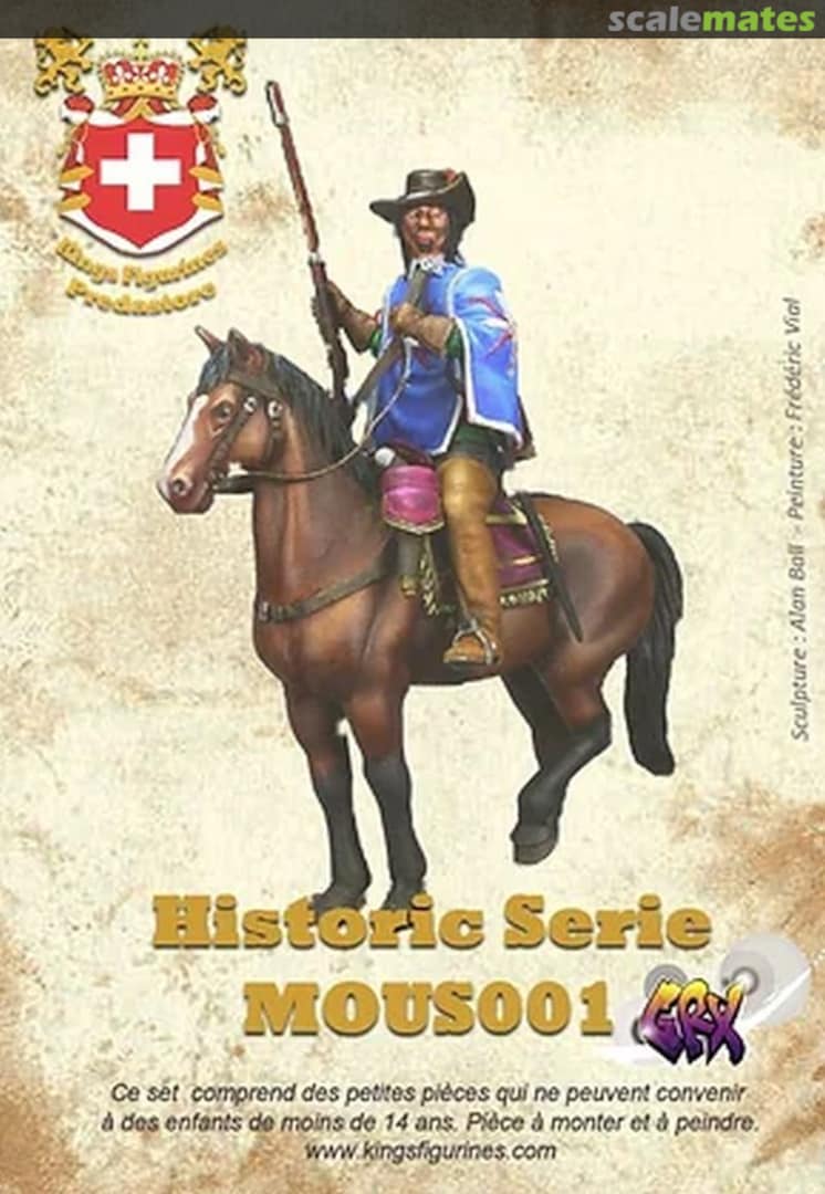 Boxart Mousquetaire avec mousquet, à cheval MOUS001 Kings Figurines Boxart Mousquetaire avec mousquet, à cheval MOUS001 Kings Figurines