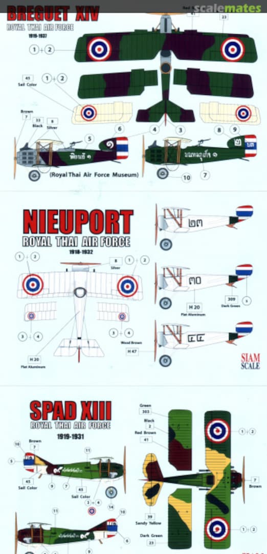Boxart Breguet XIV / Spad XIII / Nieuport XI 72027 Siam Scale Boxart Breguet XIV / Spad XIII / Nieuport XI 72027 Siam Scale