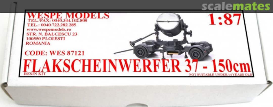 Boxart Flakscheinwerfer 37 - 150cm WES 87121 Wespe Models Boxart Flakscheinwerfer 37 - 150cm WES 87121 Wespe Models