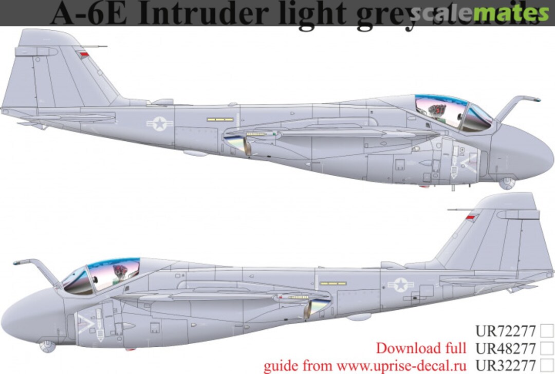Boxart A-6 Intruder light grey stencils with insignia FFA - removable film UR72277 UpRise Decal Boxart A-6 Intruder light grey stencils with insignia FFA - removable film UR72277 UpRise Decal