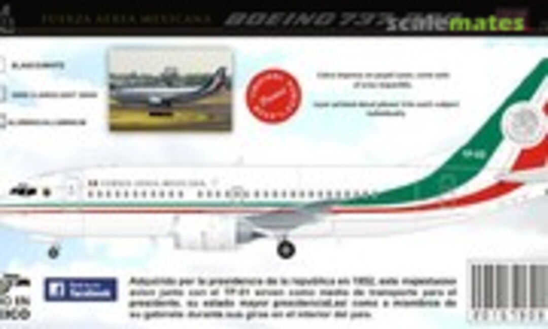 1:144 Fuerza Aerea Mexicana Boeing 737-300 (8aDecs 7909-262) 7909-262