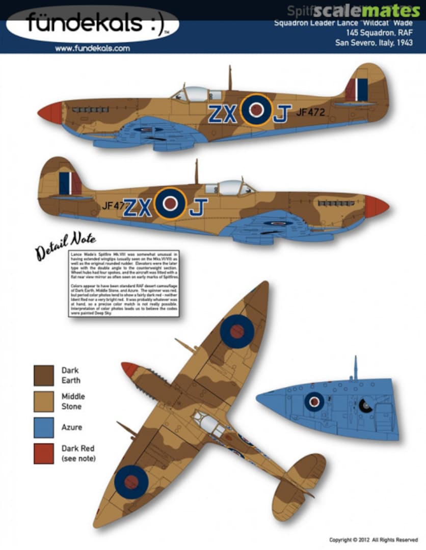 Boxart Spitfire Mk.VIII, JF472 48-A08 fündekals Boxart Spitfire Mk.VIII, JF472 48-A08 fündekals