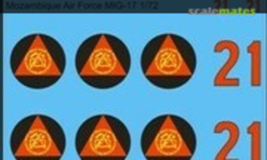 1:72 Mozambique Air Force MiG-17 (MAV Decals MAV-MOZ721) MAV-MOZ721