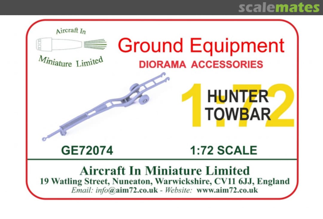 Boxart Hunter Tow Bar GE72074 Aircraft In Miniature Ltd Boxart Hunter Tow Bar GE72074 Aircraft In Miniature Ltd