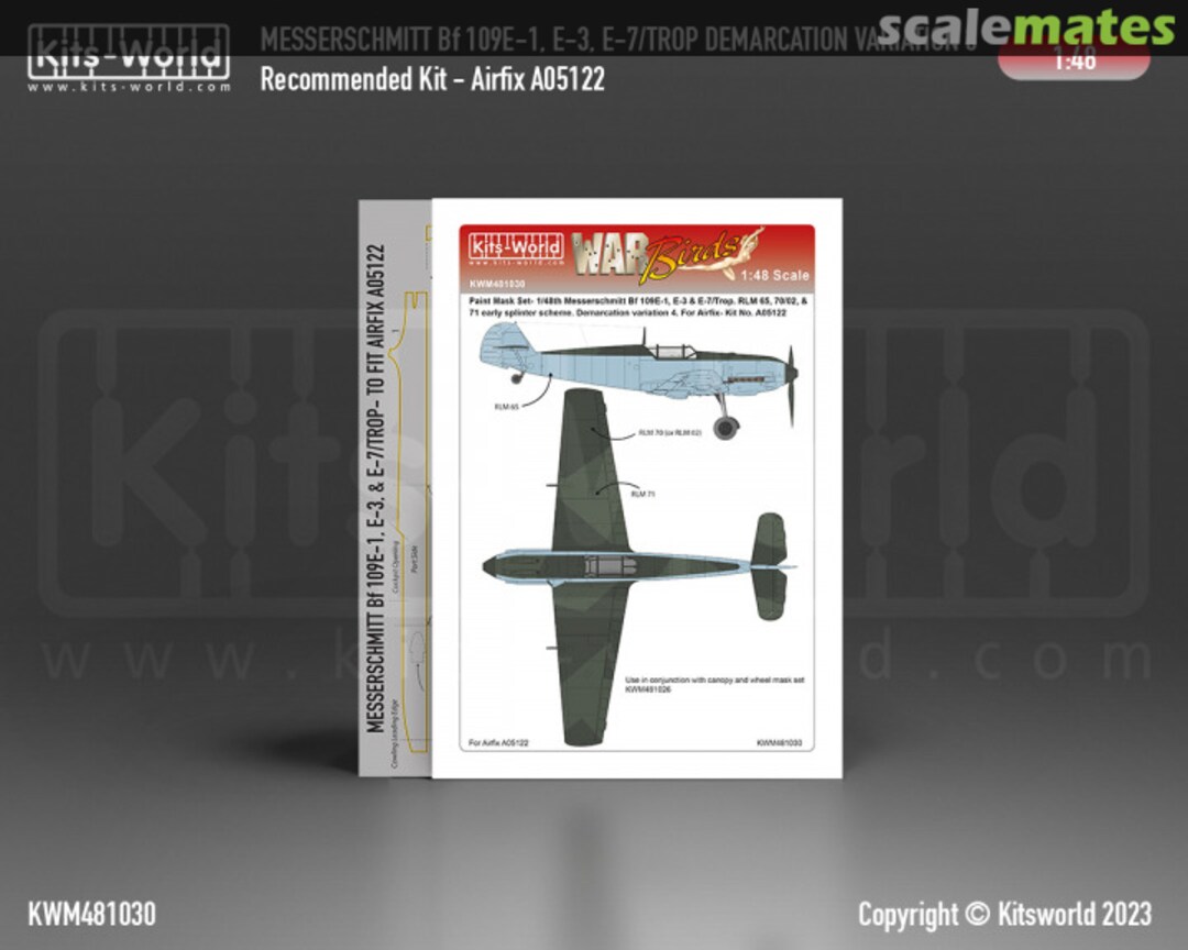 Boxart Messerschmitt Bf 109E-1, E-3, E-7 Splinter Scheme Set Variation 3 KWM481030 Kits-World Boxart Messerschmitt Bf 109E-1, E-3, E-7 Splinter Scheme Set Variation 3 KWM481030 Kits-World