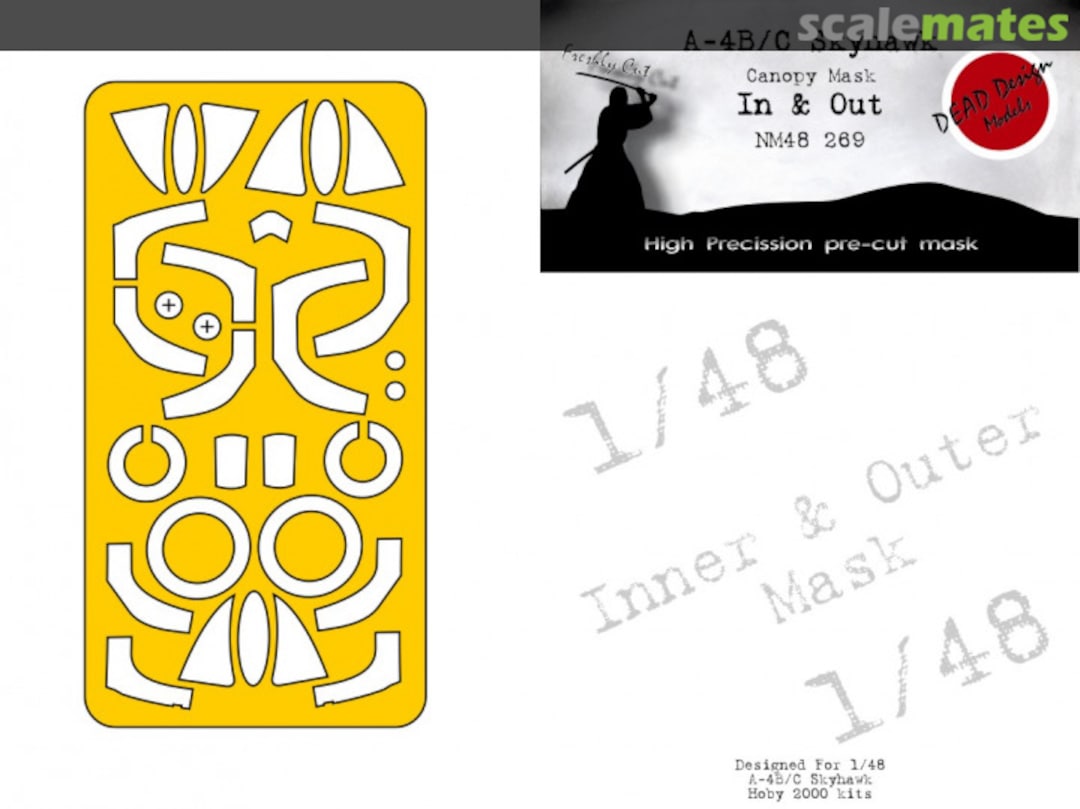 Boxart A-4B/C Skyhawk canopy mask NM48268 DEAD Design Models Boxart A-4B/C Skyhawk canopy mask NM48268 DEAD Design Models