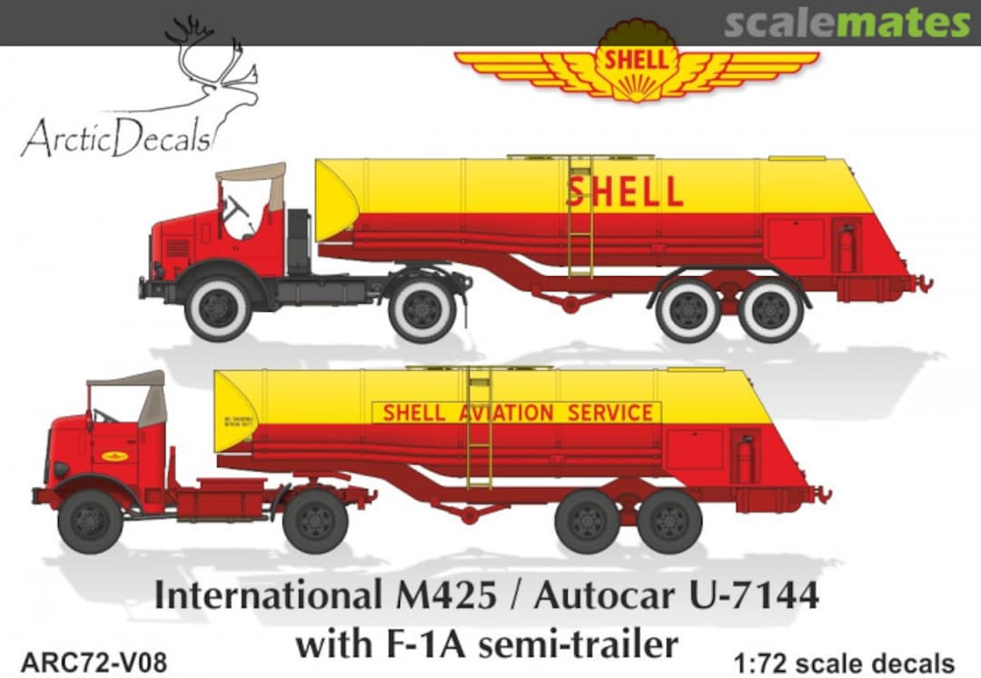 Boxart International / Autocar + F-1A fuel trailer Shell ARC72-V08 Arctic Decals