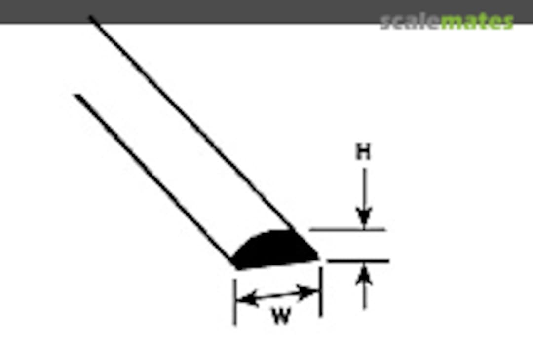 Boxart Styrene Half Round Rod, .040" (1.0mm) x 10" (254mm) 90880 Plastruct Boxart Styrene Half Round Rod, .040" (1.0mm) x 10" (254mm) 90880 Plastruct