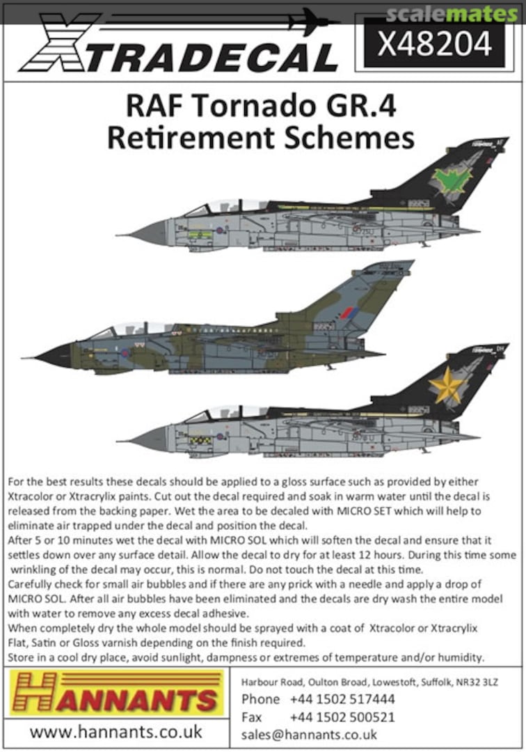 Boxart RAF Tornado GR.4 Retirement Schemes X48204 Xtradecal