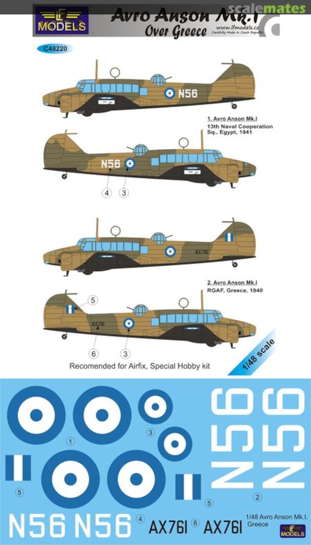 Boxart Avro Anson Mk.I C48220 LF Models