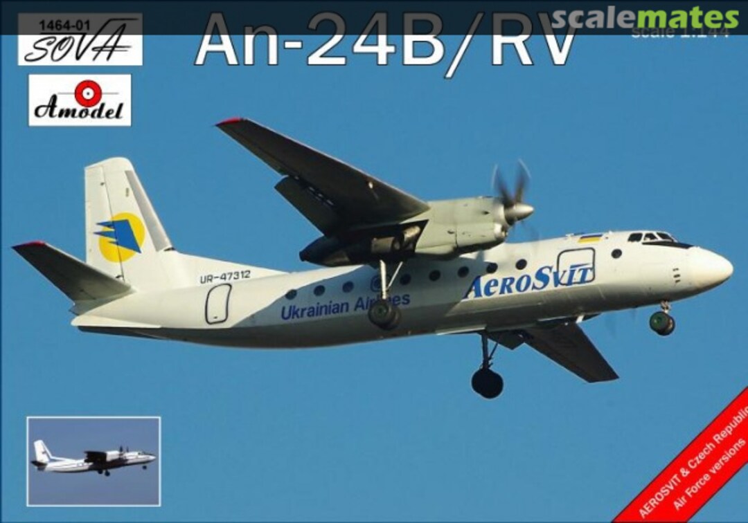 Boxart Antonov An-24B/RV 1464-01 Amodel Boxart Antonov An-24B/RV 1464-01 Amodel