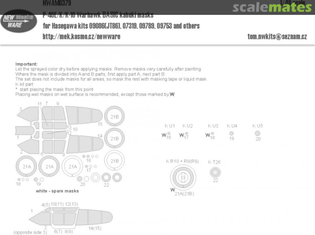 Boxart P-40 E/K/K-10 Warhawk - BASIC kabuki masks NWAM0379 New Ware Boxart P-40 E/K/K-10 Warhawk - BASIC kabuki masks NWAM0379 New Ware
