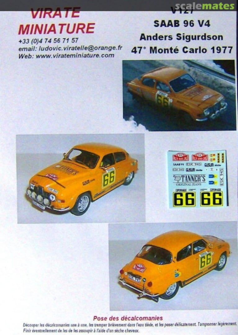 Boxart Saab 96 V4 (ESK 945) "TANNER´S" V127 Virate Miniature Boxart Saab 96 V4 (ESK 945) "TANNER´S" V127 Virate Miniature