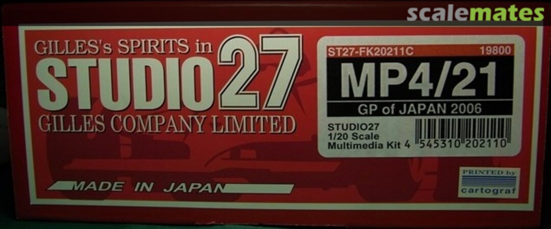 Boxart McLaren MP4/21 ST27-FK20211 Studio27 Boxart McLaren MP4/21 ST27-FK20211 Studio27