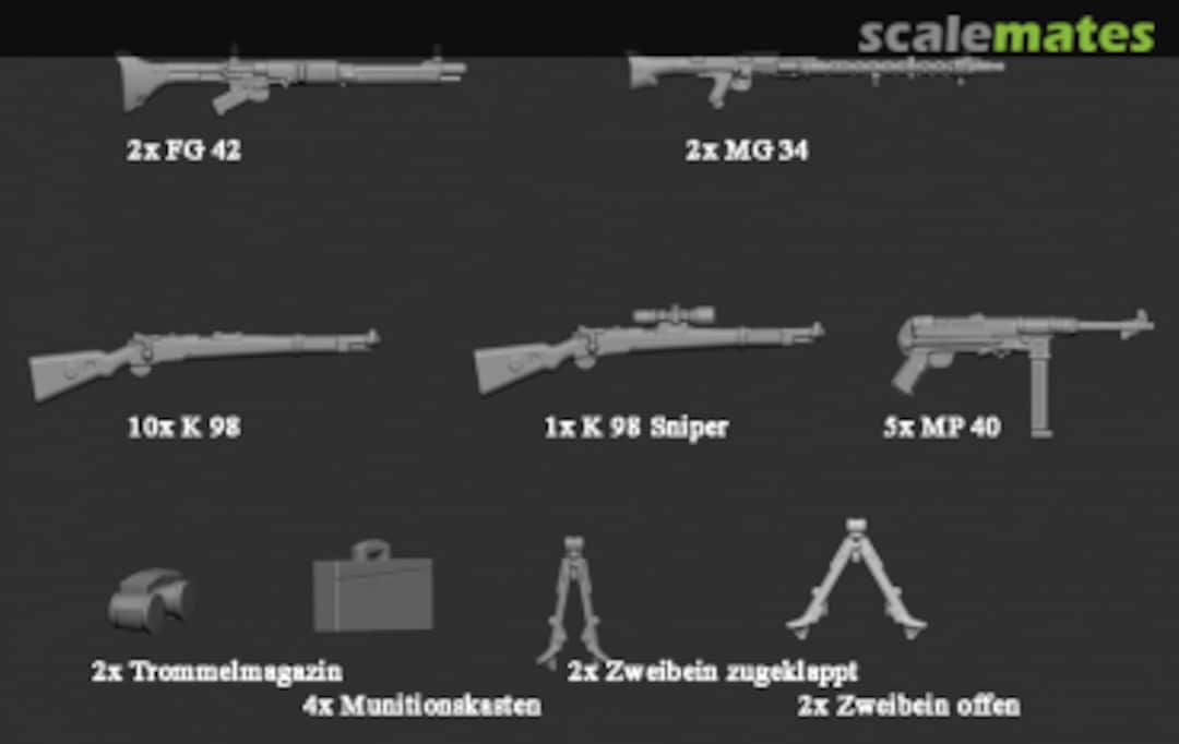 Boxart dt. Wehrmacht Infanteriewaffen 01 - 1939-45 STL - Weapon 001 Germania Figuren Boxart dt. Wehrmacht Infanteriewaffen 01 - 1939-45 STL - Weapon 001 Germania Figuren