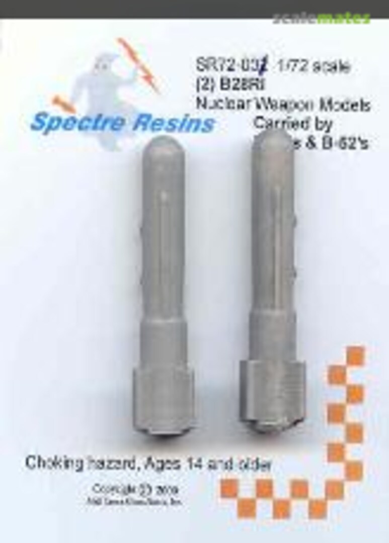 Boxart B28RI Nuclear Weapon Model [2/pkg] SR72-N-001 Spectre Resins