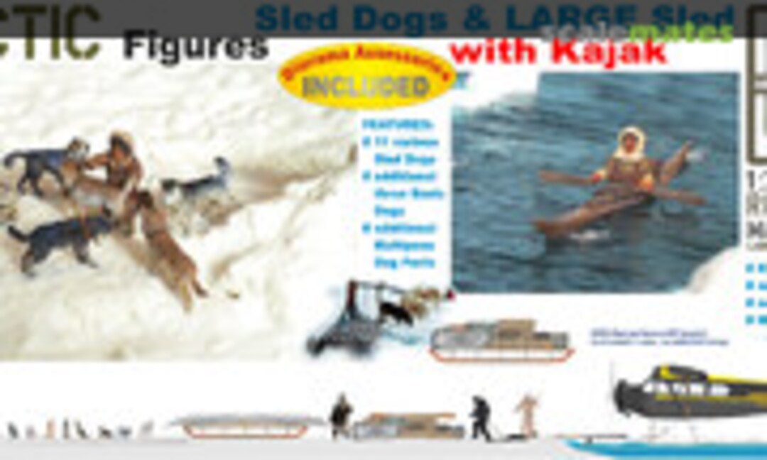 1:72 Dog Sled - large - with Figures, large Dogs Collection & Kajak (Mil Mod MM 072 094) MM 072 094