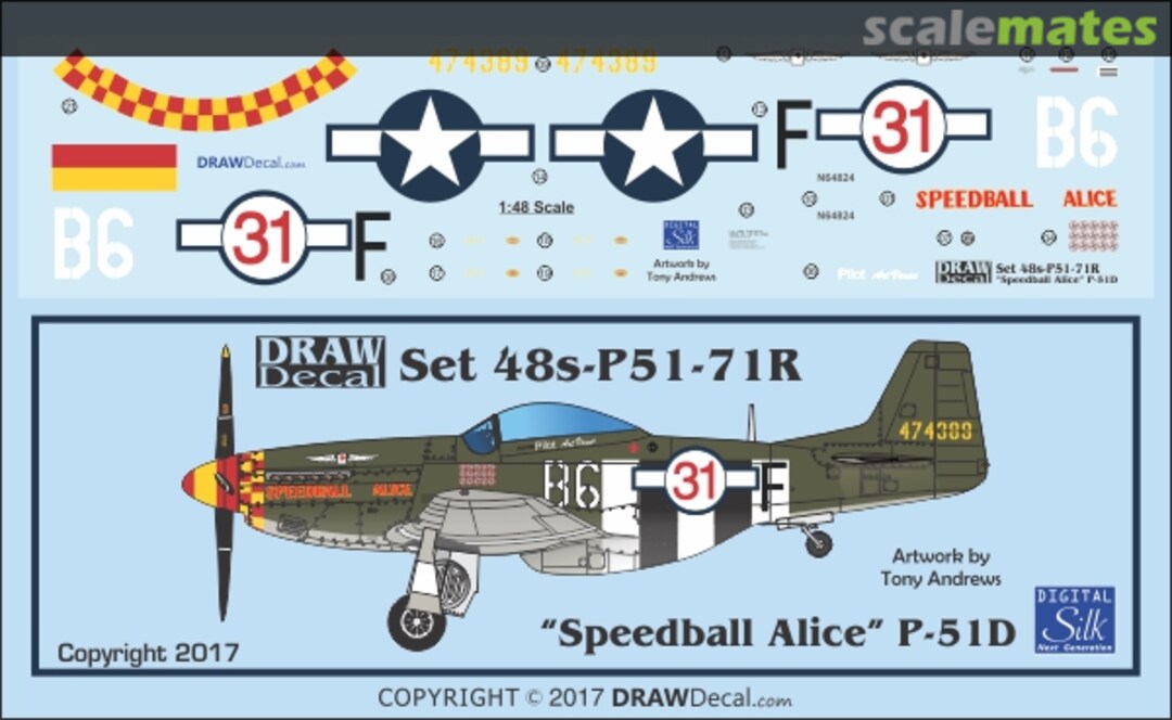 Boxart "Speedball Alice" P-51D Reno Racer 48-P51-71R Draw Decal Boxart "Speedball Alice" P-51D Reno Racer 48-P51-71R Draw Decal