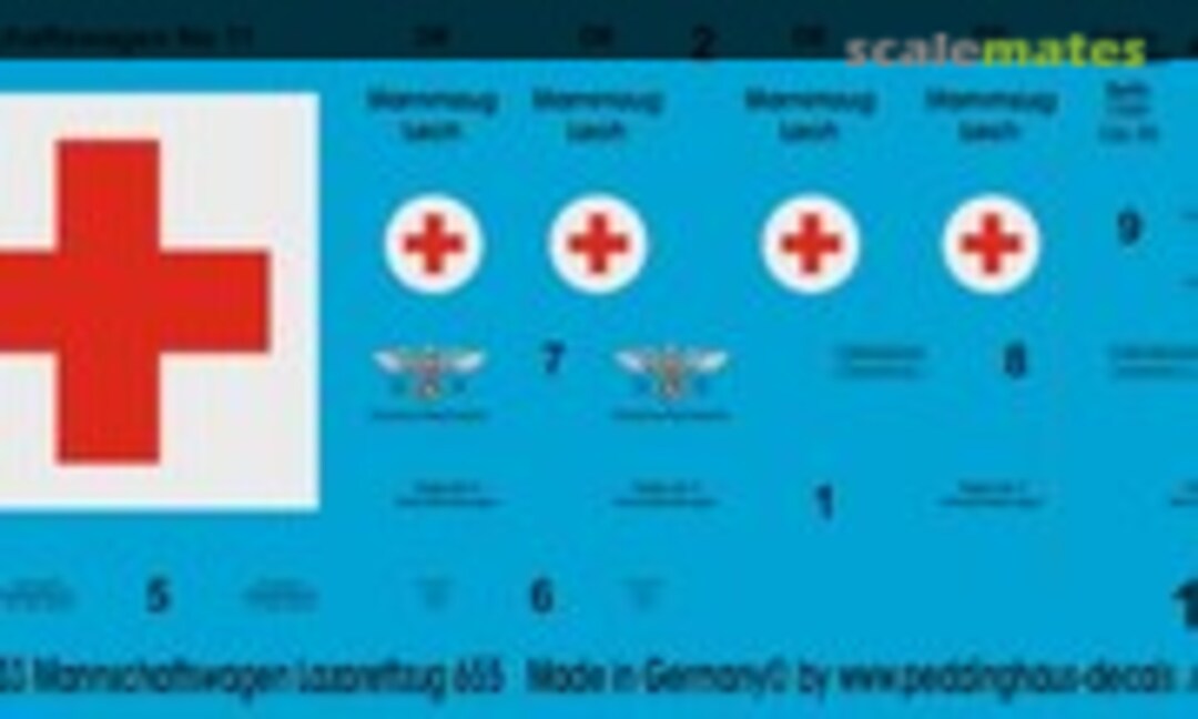 1:87 Mannschaftswagen Lazzarettzug 655 (Peddinghaus-Decals EP 2633) EP 2633