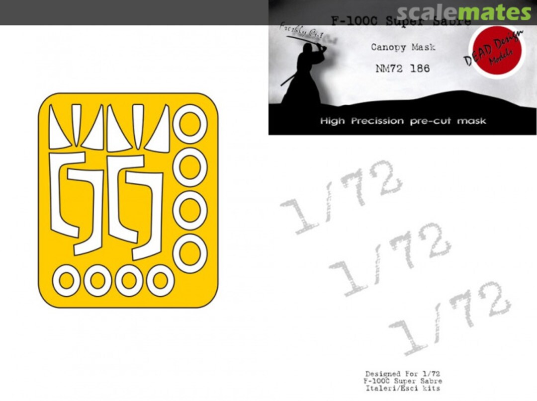 Boxart F-100C Super Sabre canopy mask NM72186 DEAD Design Models Boxart F-100C Super Sabre canopy mask NM72186 DEAD Design Models