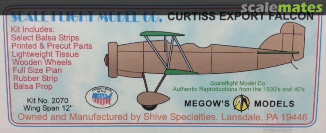 Boxart Curtiss Export Falcon 2070 Scale Flight Model Co. Boxart Curtiss Export Falcon 2070 Scale Flight Model Co.