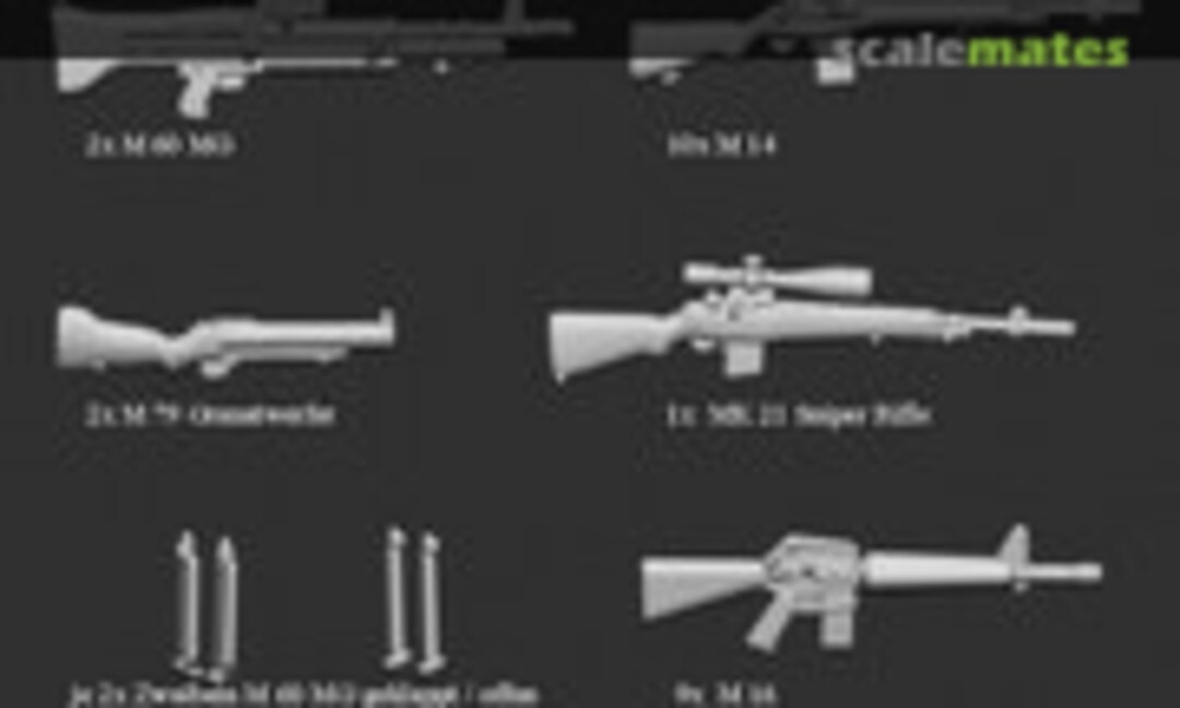 1:72 Vietnam Krieg - US Infanterie Waffen 02 (Germania Figuren STL - Weapon 004) STL - Weapon 004
