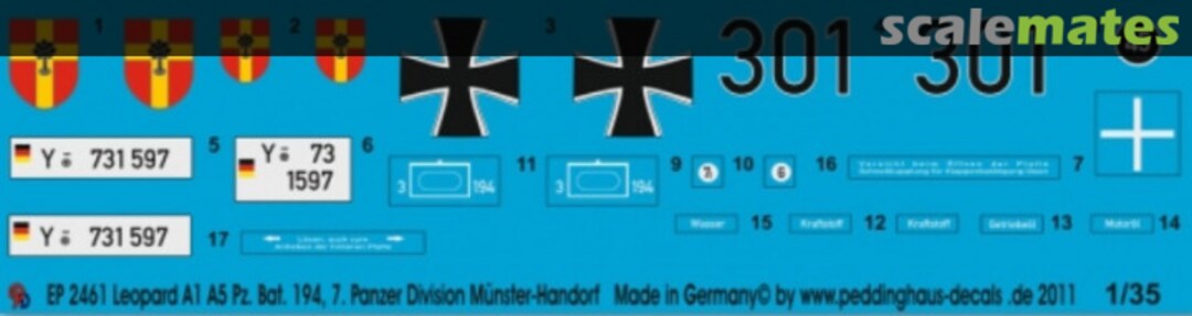 Boxart Leopard A1 A5 Pz.Bat 194 7. Panzer Division EP 2461 Peddinghaus-Decals Boxart Leopard A1 A5 Pz.Bat 194 7. Panzer Division EP 2461 Peddinghaus-Decals
